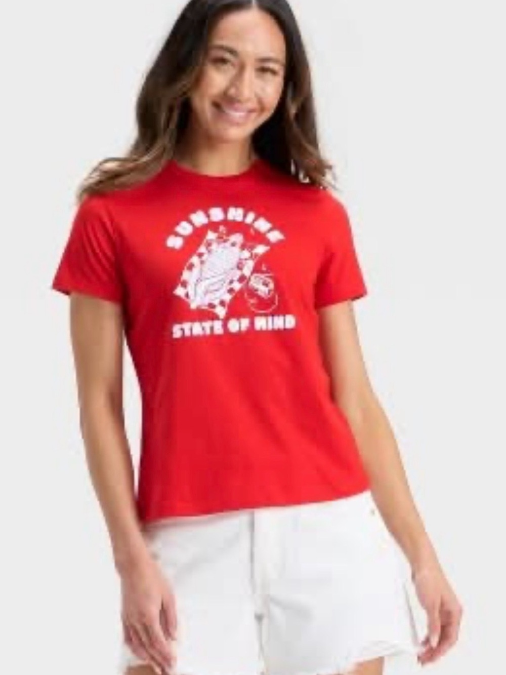 Universal Thread Red Graphic Tee with White Print